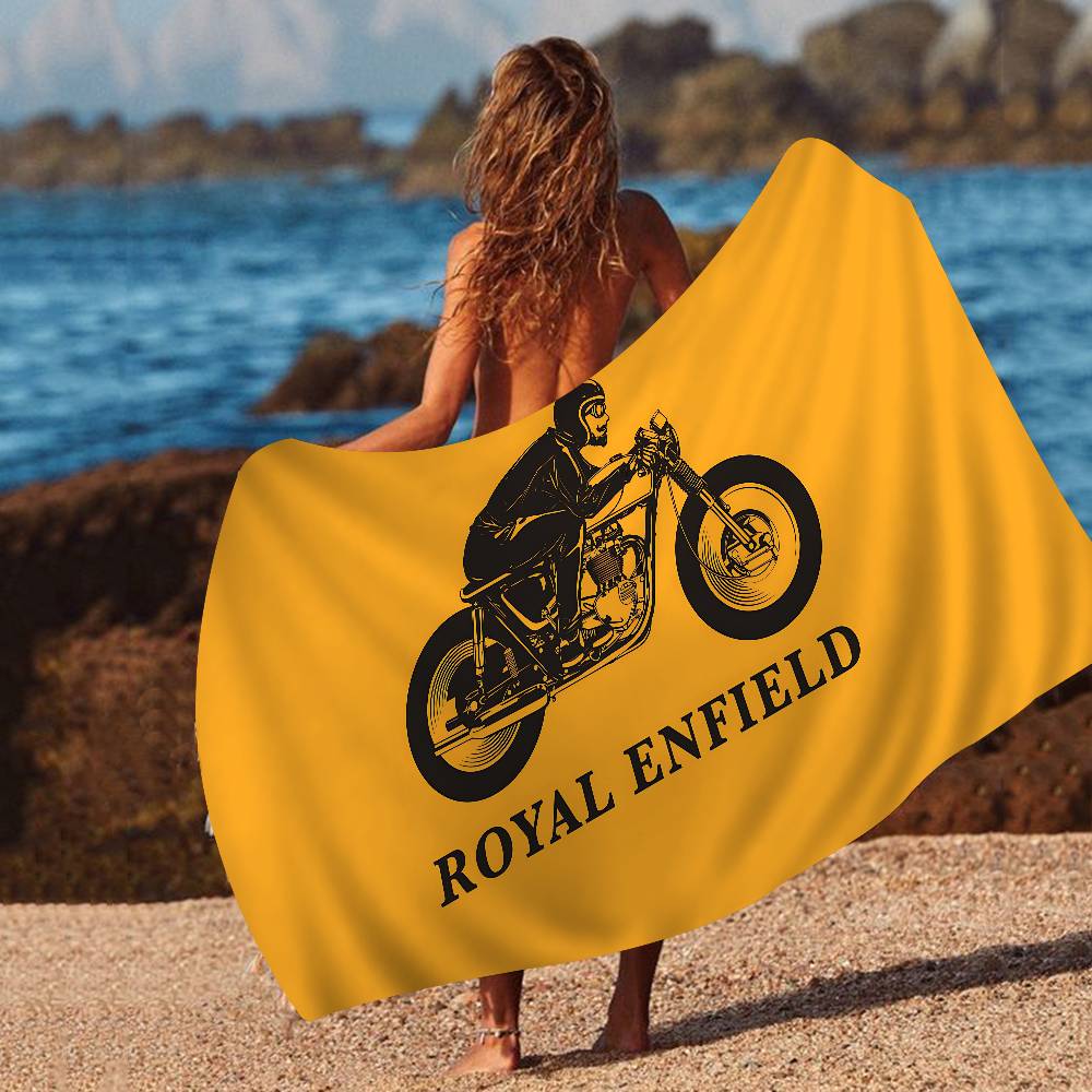 R-Royal E-Enfield Logo Anime Beach Swimming Towel Soft Absorbent Washcloth Children's Gifts For Kids Travel Camping Gym