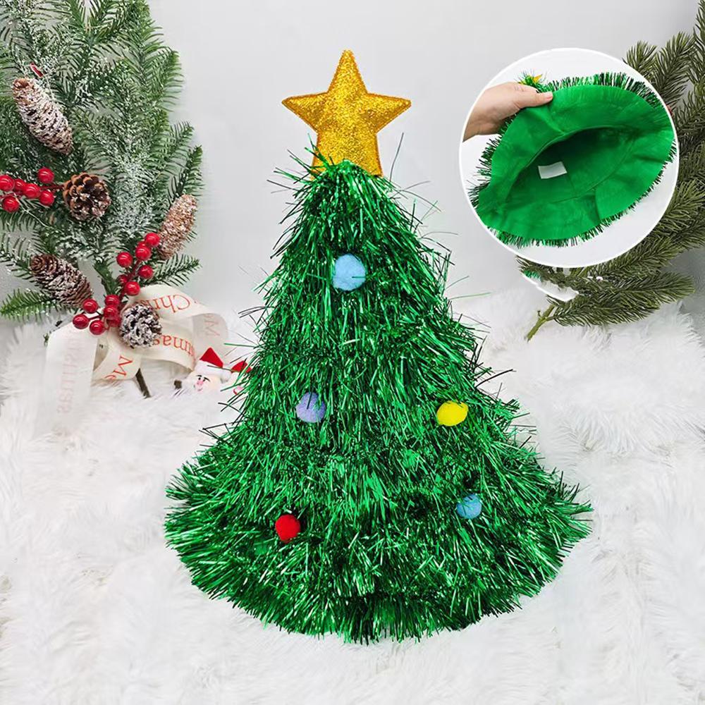  1pc Xmas Tree Hat Christmas Tree Decorations Fun, Costume Hat for Holiday Parties Festive Decor Christmas Accessories