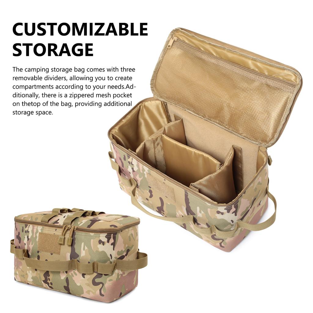 Camping Storage Bag Portable Utility Tote Bag Large Capacity Camping Cookware Organizer for Camping Picnic Fishing