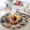 Virgin Mary & Jesus pattern round rug,Carpet Rug for Living Room Bedroom Playroom ,Non-slip Floor Mat,Holiday Gifts and Birthday Gifts.