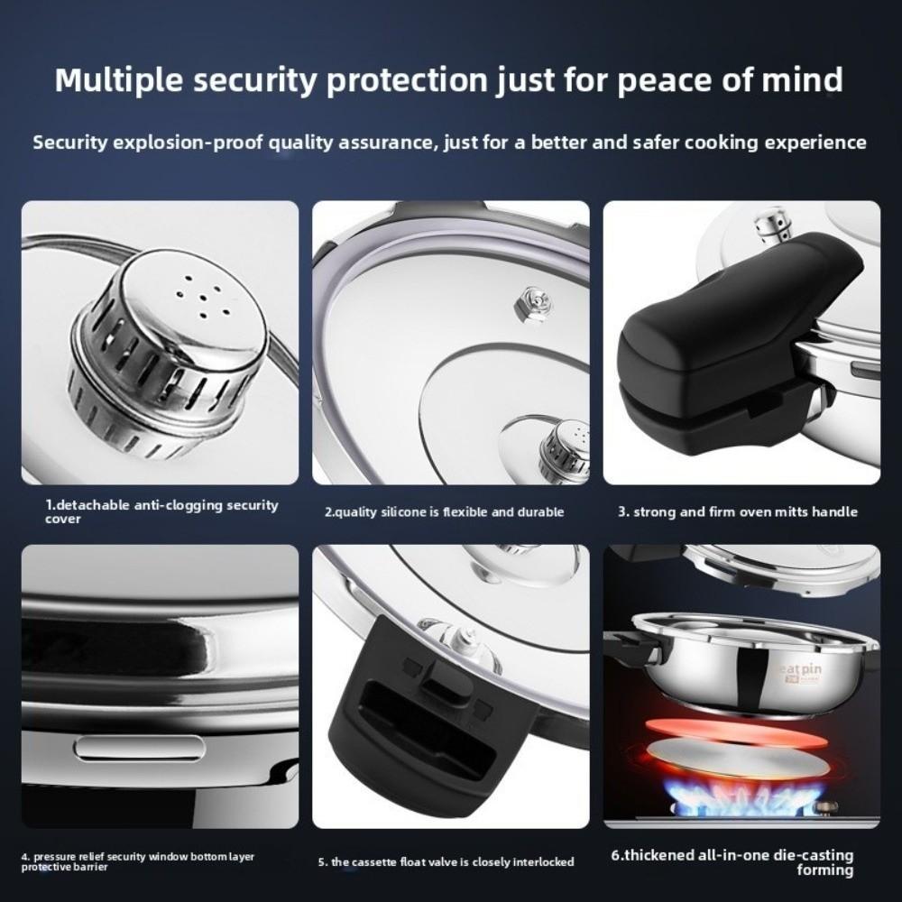 Stainless Steel High Pressure Cooker Explosion-Proof Gas Cooker Pot  Kitchen Cooking Tool
