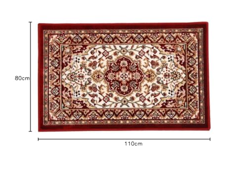 IKEHIKO Mendel Wine Entrance Mat, Dynasty Pattern, Approx. 50 X 80 Cm, Washable, #2028030
