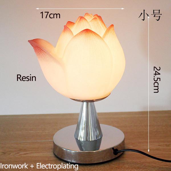 

Resin Lotus Flower Pink Bedroom Study Desk Bedside Lamp Tabletop Reading Lamp Decoration Warm And Fashionable Children s Lamp EU