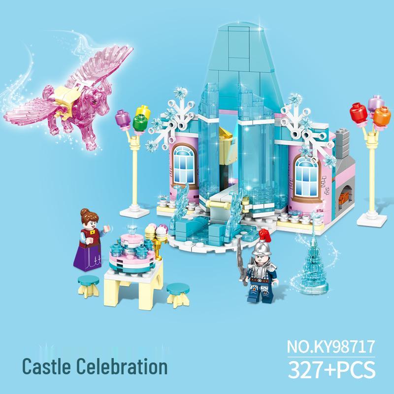 KaiZhi City Girls Ice & Snow Princess Castle Building Blocks with Lights - DIY Toy Carriage Color Box: 42x7x30cm