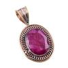 Red Ruby(Simulated) Handmade 925 Sterling Silver Two Tone Pendant 1.50" K7v40