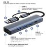 USB-C Hub Multiport Adapter USB-A RJ45 Gigabit Ethernet Docking Station for MacBook Pro USB 3.0 5 Ports in Stock