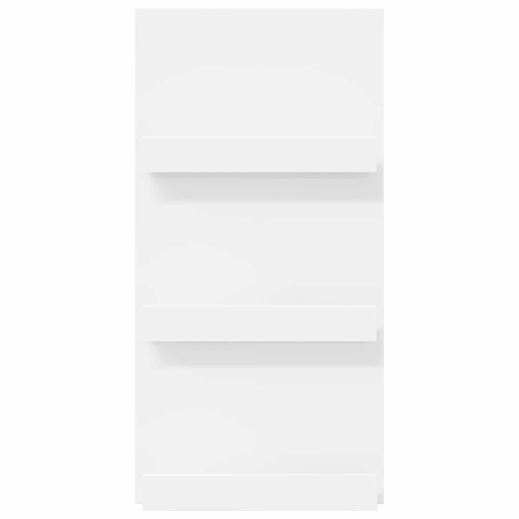 Magazine Shelf with Shelves White 51 x 11 x 102 cm Engineered Wood