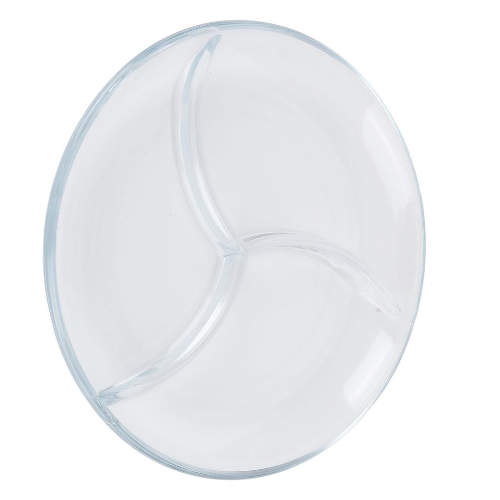 Podzielony talerz obiadowy Talerz ze szkła hartowanego Wielorazowy talerz na przekąski Lekka zastawa stołowa na ciasta owoce