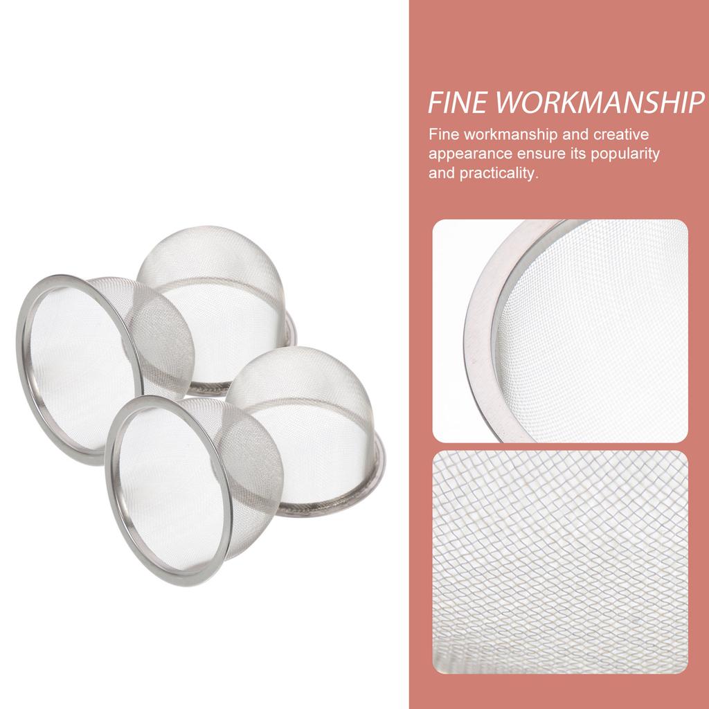 4pcs Stainless Steel Tea Infuser Filter for Teapot Fine Mesh Strainer for Loose Tea Portable Travel Coffee Filter Tea