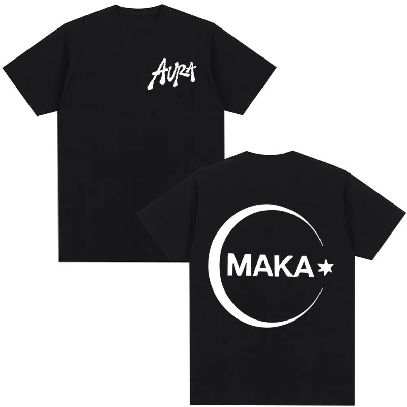 Rapper Maka Aura 2026 Tour Merch T Shirts Men Women Fashion Vintage Street Tshirt Casual Short Sleeve T Shirt Streetwear
