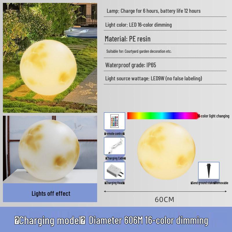 Solar-Powered Outdoor Moon Lamp: Waterproof Atmosphere Light for Gardens, Villas, and Terraces