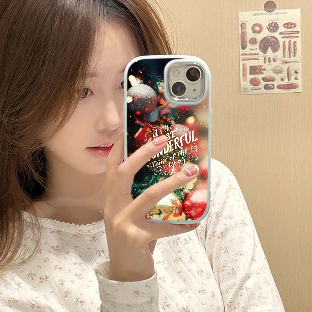 For iPhone 13 14 15 Pro Max Samsung Galaxy A14 A15 A24 Xiaomi 13T Redmi 12C Soft Chubby Phone Case A1 Christmas Happy New Year Art TPU Silicone Cover