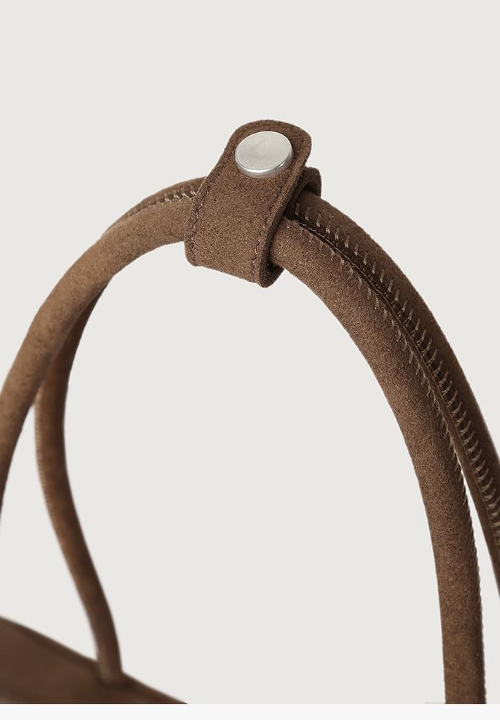 Mellotory Twin Baguette Suede Bag (Brown)
