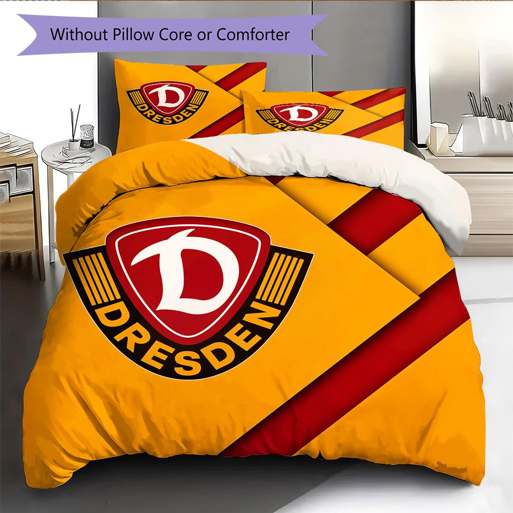 Dynamo Dresden Muster Bettwäsche Bettdecken-Set Heimdekoration Geschenk (1 Bettbezug + 2 Kissenbezüge (ohne Füllung))