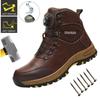 Rotary Buckle Work Boots Safety Steel Toe Shoes Men Hight Safety Shoes Brand Indestructible Shoes Puncture-Proof Work Shoes