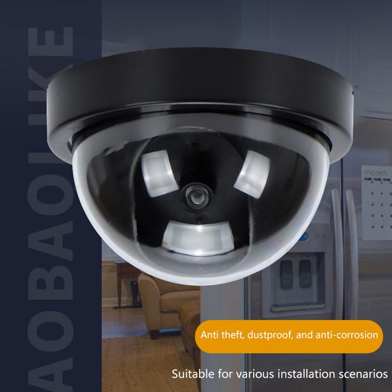Dome Camera Dummy Waterproof Security Cctv Surveillance Camera With Flashing Red Led Light Outdoor Indoor Simulation Camer
