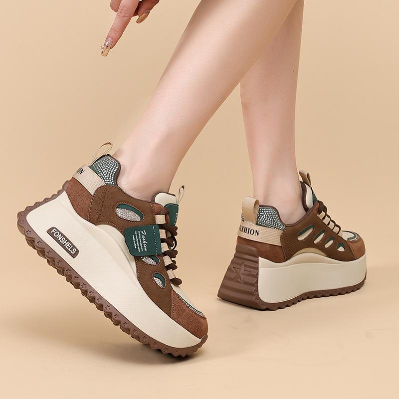 Women's 8cm Height Increase Forrest Gump Shoes Autumn and Winter Thick-soled Casual All-match Sports All-match Daddy Shoes