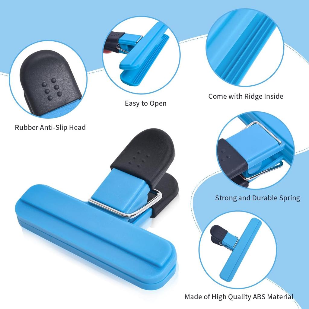 Potato Chip Bag Clips Airtight Food Storage Clips with Sealing Handle Moisture-Proof Snack Bag Seal Clips for Kitchen Chips 2pcs