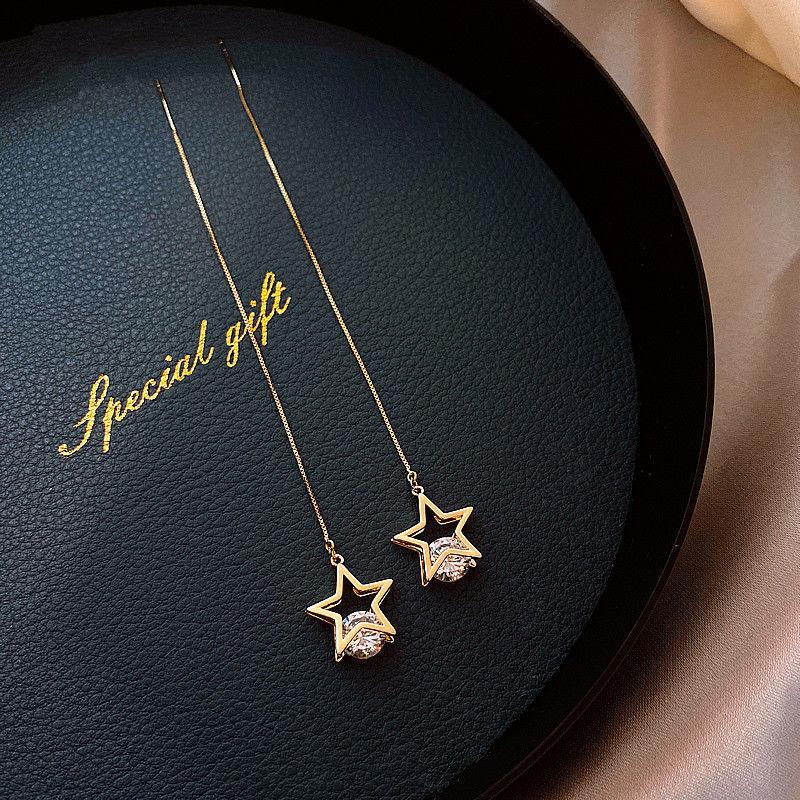 Simple Temperament Light Luxury Anti-lost Earrings Women's Fashion High Sense Tassel Versatile Super Fairy Personalized Earrings