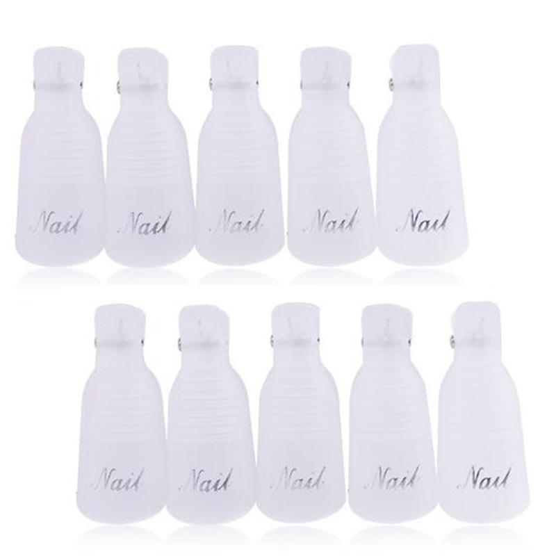 10Pcs/Box UV Gel Polish Remover Clips Colorful Acrylic Nail Art Soak Off Cap Clips DIY Nails Cleaning Manicure Finger Wrap Tools