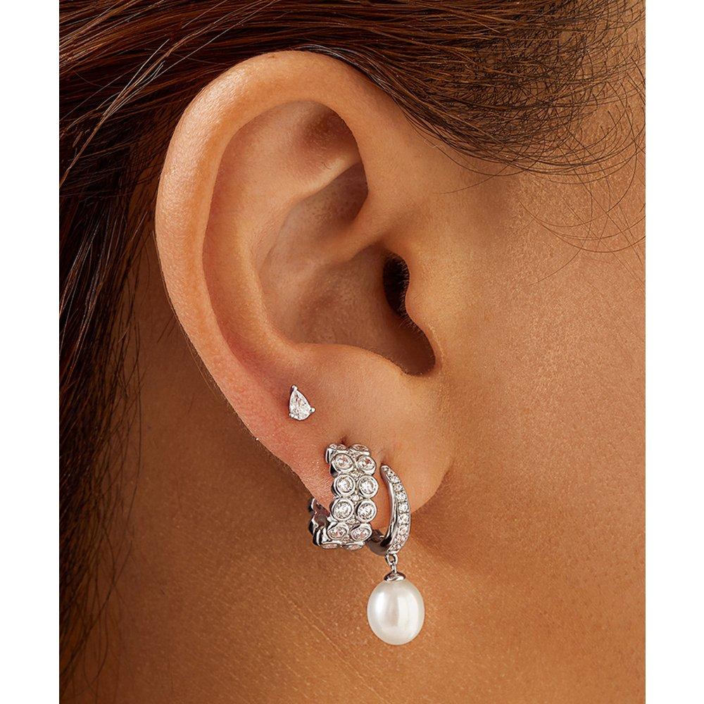 Natural Freshwater Pearl Drop 925 Silver Earrings E058-03H