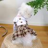 Pet Dog Shirtdress Tartan Dresses for Cat Elegant Dogs Dresses Puppy Clothes Cats Costume Four Season Party Clothing