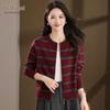 YUZHAOLIN Women's Striped Wool Knit Zipper Cardigan