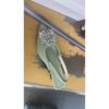 Baotou Sandals Women's 2026 New Summer Rhinestone Square Buckle Fairy Wind Back Empty French Stiletto High Heel Pointed Single Shoes