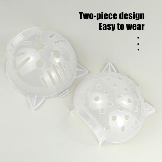 Katzenblasenmaulkorb Transparent Atmungsaktiv Kätzchenhaube Bissverhinderung Haustierhelm für Katzen Pflege Baden Krallenschneiden Sicher