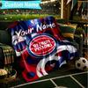 1PC Custom Name Blanket Detroit Basketball Art Flannel Blankets Patterns Throw Blanket All-Season Soft Gift for Couch, Bed, Camping, Birthday Gifts