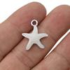 10Pcs Silver Plated Enamel Starfish Charms Pendant For Jewelry Making Earrings Bracelet Necklace Accessories Diy Craft 20X18Mm