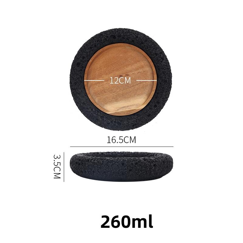 Black Cement Tableware Dinner Plate stone Sashimi sushi Disc Dry Ice Tray Plate Dessert Plates Dim Sum Dish Steak Plates Bowl