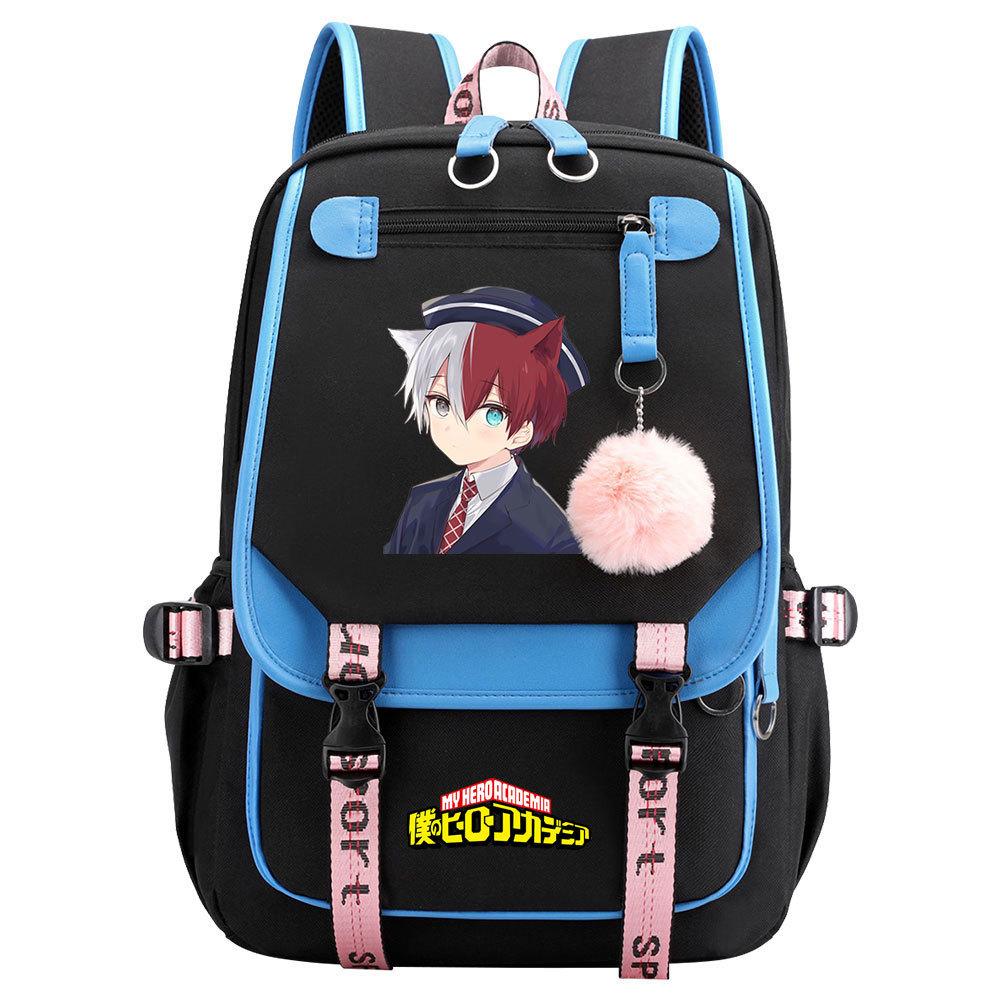 Day Man My Hero Academy USB Teen Student School Bag Men's and Women's Casual Webbing Flip Backpack