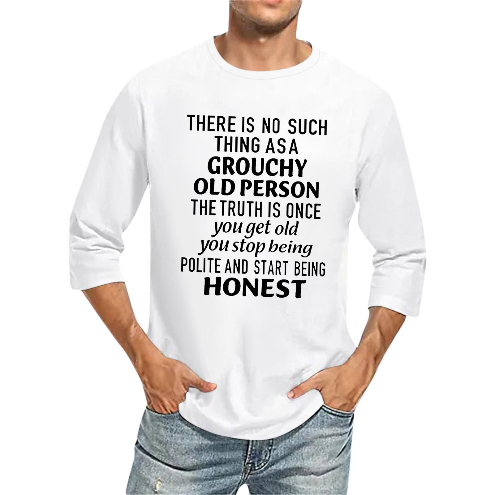 

Мужская повседневная модная футболка с круглым вырезом и рукавом три четверти XXXL белый