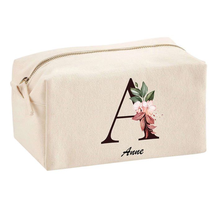 Trousse multifonction Anne Lettre Fleur Cadeau Anniversaire Noël Idée Personnalisé Original | Trousse Scolaire Fournitures Bureau