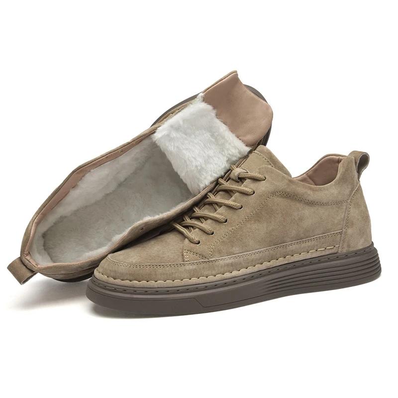 Модные зимние плюшевые теплые фирменные удобные ботинки для пустыни на шнуровке модные — фото 7