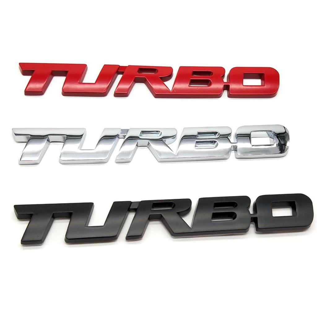 YIDELI Universal TURBO Sticker Turbo Car 3D Emblem Logo Chrome
