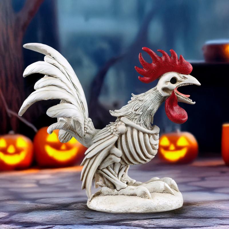 Halloween Resin Figurine - Simulation Horror Skeleton Rooster Hippo Desktop Decorations Holiday