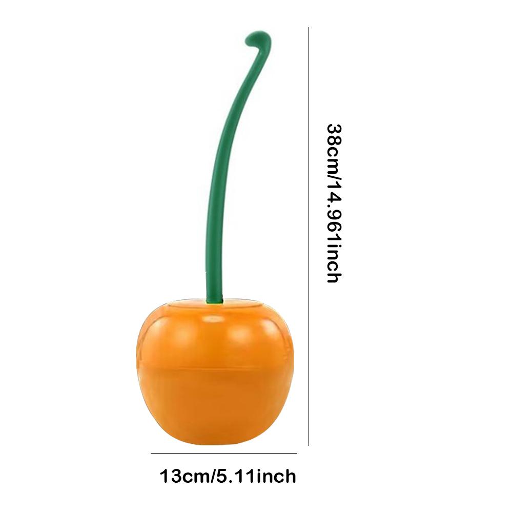 Brosse de nettoyage de salle de bain en forme de cerise avec support, brosse de nettoyage de toilettes, élimination des taches, brosse de cuvette de toilettes, outil de nettoyage ménager