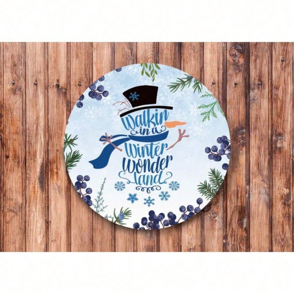 

Winter Wonderland Walk Wreath Metal Sign, Vintage Tin Wall Art Home Decor, Rustic Christmas Holiday Decoration 20x20 разноцветный