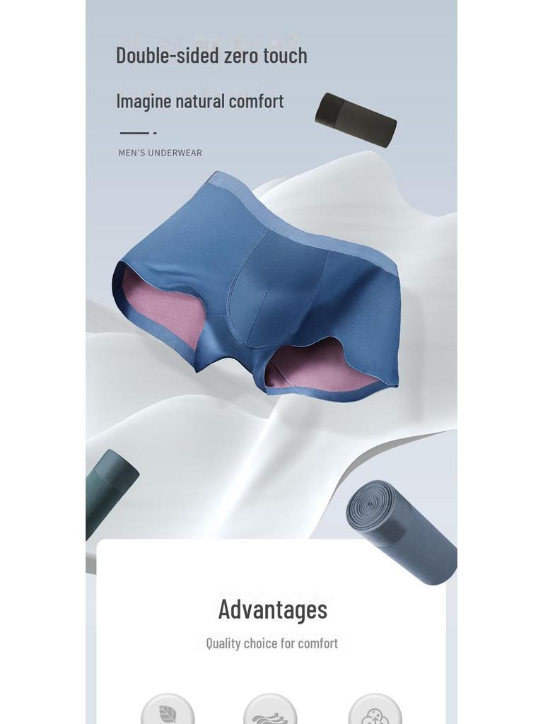 Men's 100% Modal Seamless Boxer Briefs with Silk Inner Crotch - Ultra Comfortable