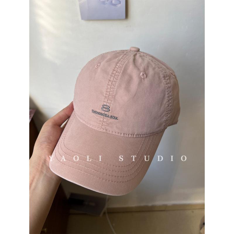 American street embroidery baseball cap children big head circumference showing face small curved brim shading simple hard top cap male tide
