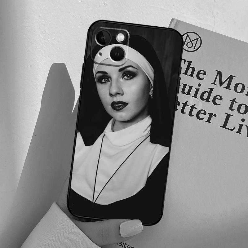 Sister Style Nun Sexy Girl Phone Case For iPhone 17 16 15 14 13 12 11 Pro Max Mini XR 16e 15 16 Plus 17 Air Full Cover