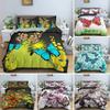 Butterfly Duvet Cover King Queen Size Animal Floral Bedding Set for Teens Adults Beautiful Flower Polyester Quilt Cover Top