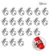 50 Pcs/Lot Hose Clips,6-12mm Range Adjustment & All  Stainless Steel Cinch Clamp Rings,Homebrew Rustproof Beer Tubing Clip