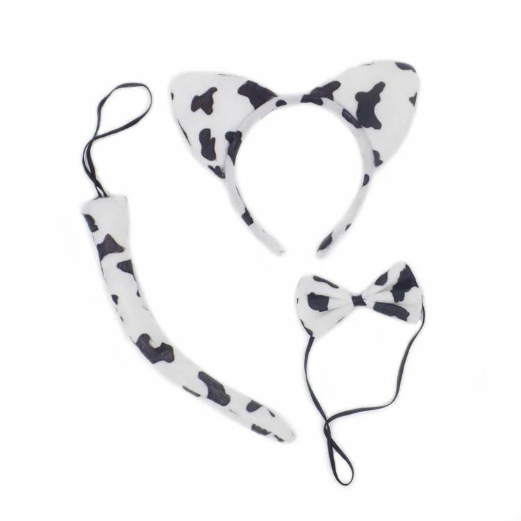 Set di animali per bambini da 3 pezzi con orecchie e coda Set di fasce per accessori per costumi Costume di Natale di Halloween