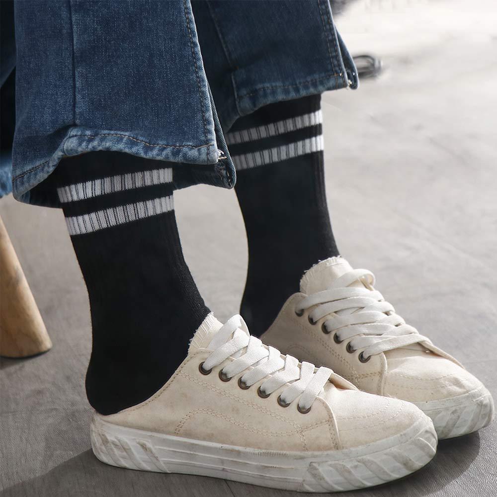 Fashion Cotton Unisex Two Bar Casual Hosiery Korean Style Socks Middle Tube Hosiery Female Socks