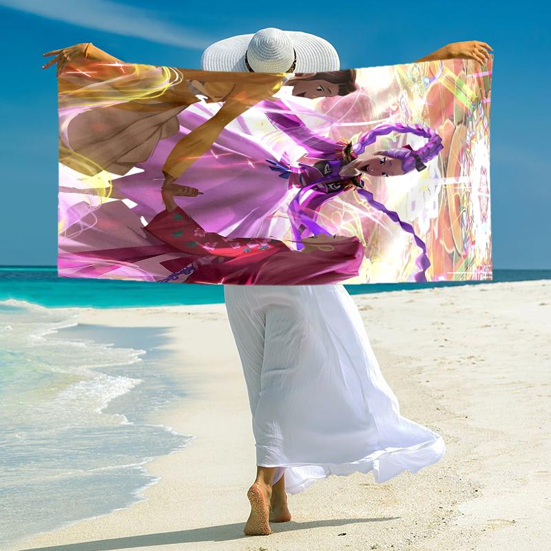 1Pc Fantasy Dance Light Beach Towel Microfiber Beach Towel Thin Absorbent For Beach Swimming Yoga Bath Sports 0917194