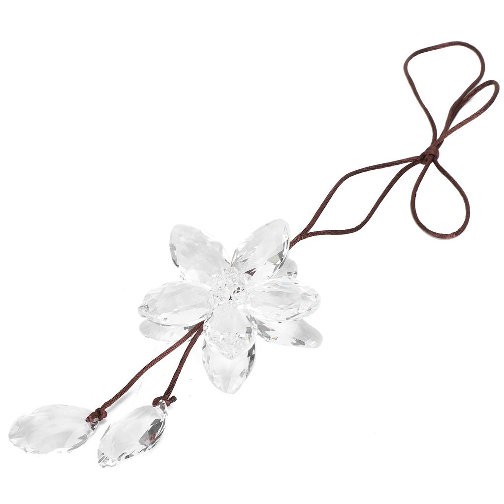 Crystal Flower Pendant Car Hanging Ornament Glass Lucky Accessories Gifts Crafts