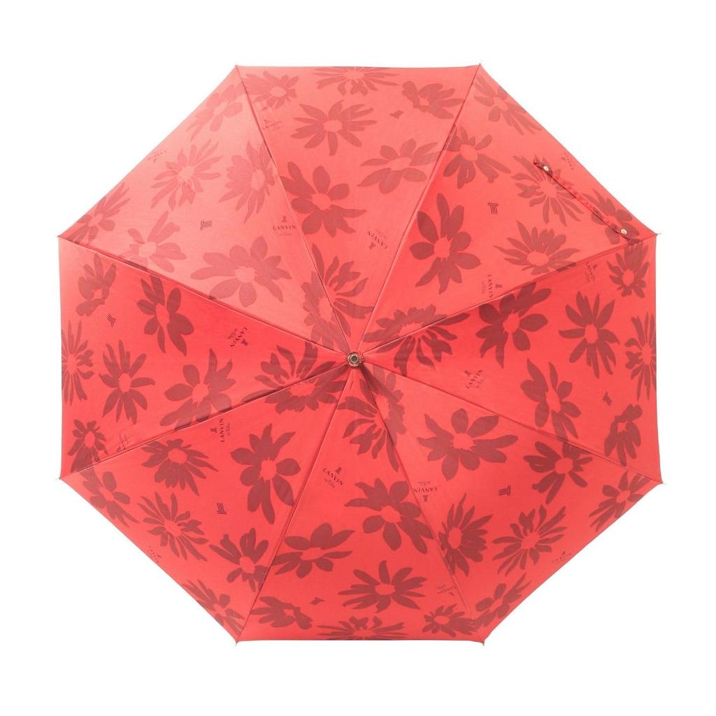 Moonbat en Long Floral Satin Perfect for and [Lanvin Bleu] Women's Umbrella, Windproof, Print, Commuting, School, Rain, Red, 21-084-11278-00